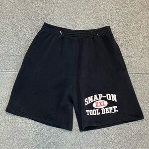 Vintage Tultex Snap On Tool Dept Fleece Shorts Mens Size XL Black Made In USA